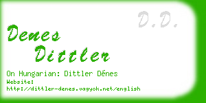 denes dittler business card